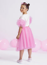 Saia Short Midi Tule Mini Lacinhos Barbie
