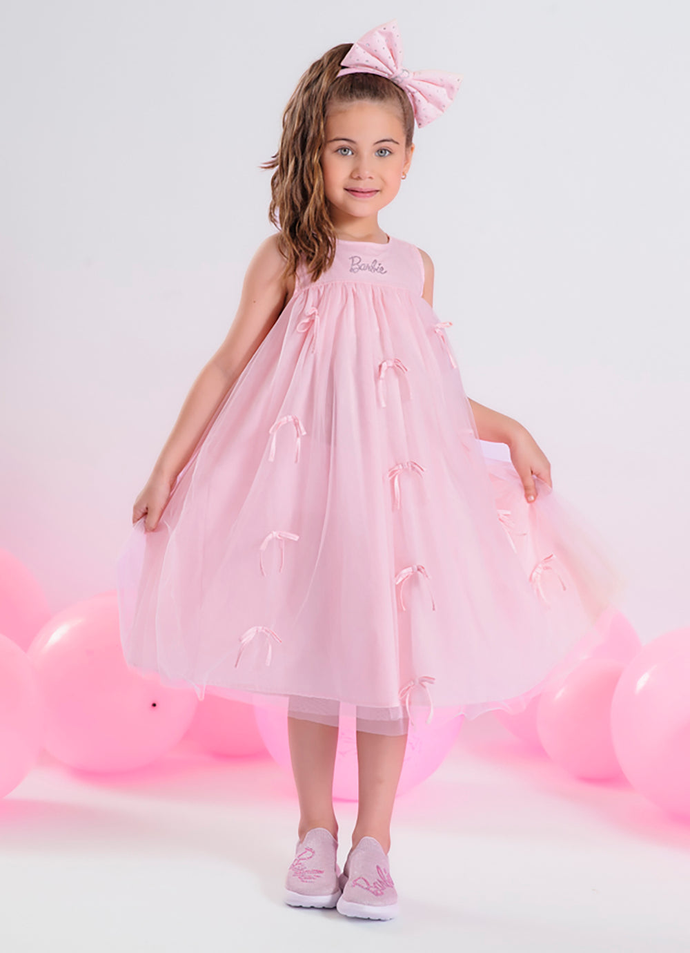 Vestido Tule Mini Lacinhos Barbie