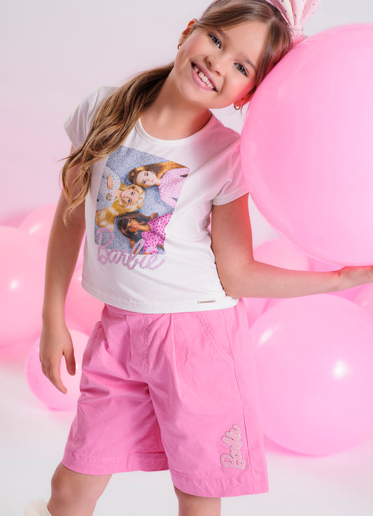 Bermuda Sarja Pregas Barbie Patche