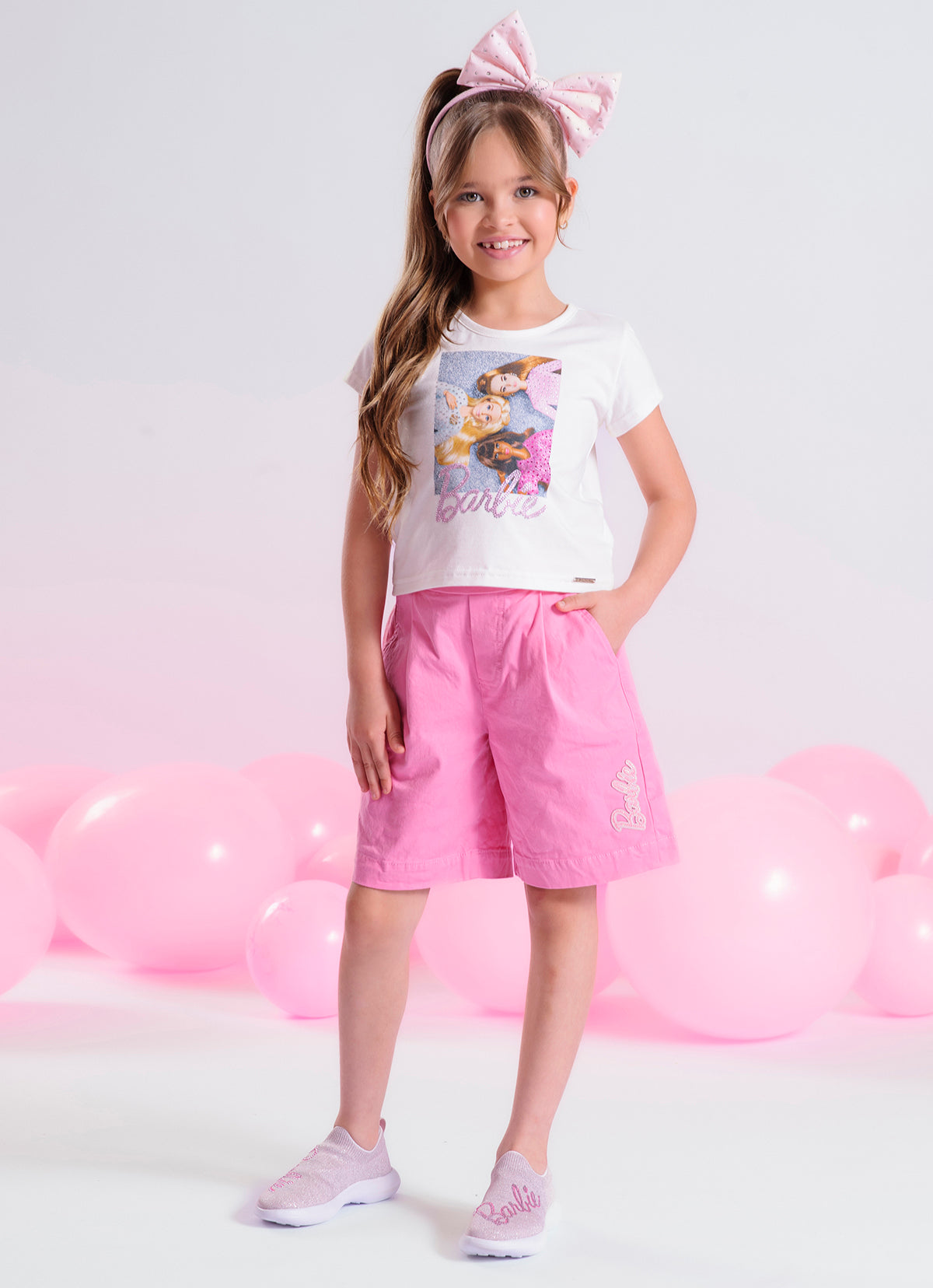 Bermuda Sarja Pregas Barbie Patche