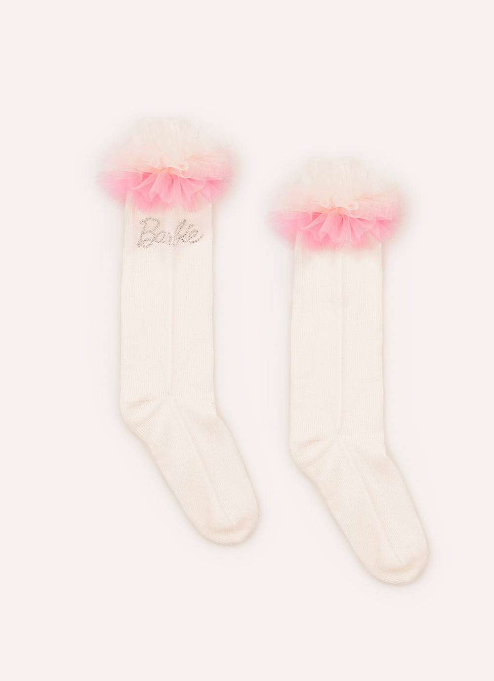 Meia Tricot Babados Tule Barbie