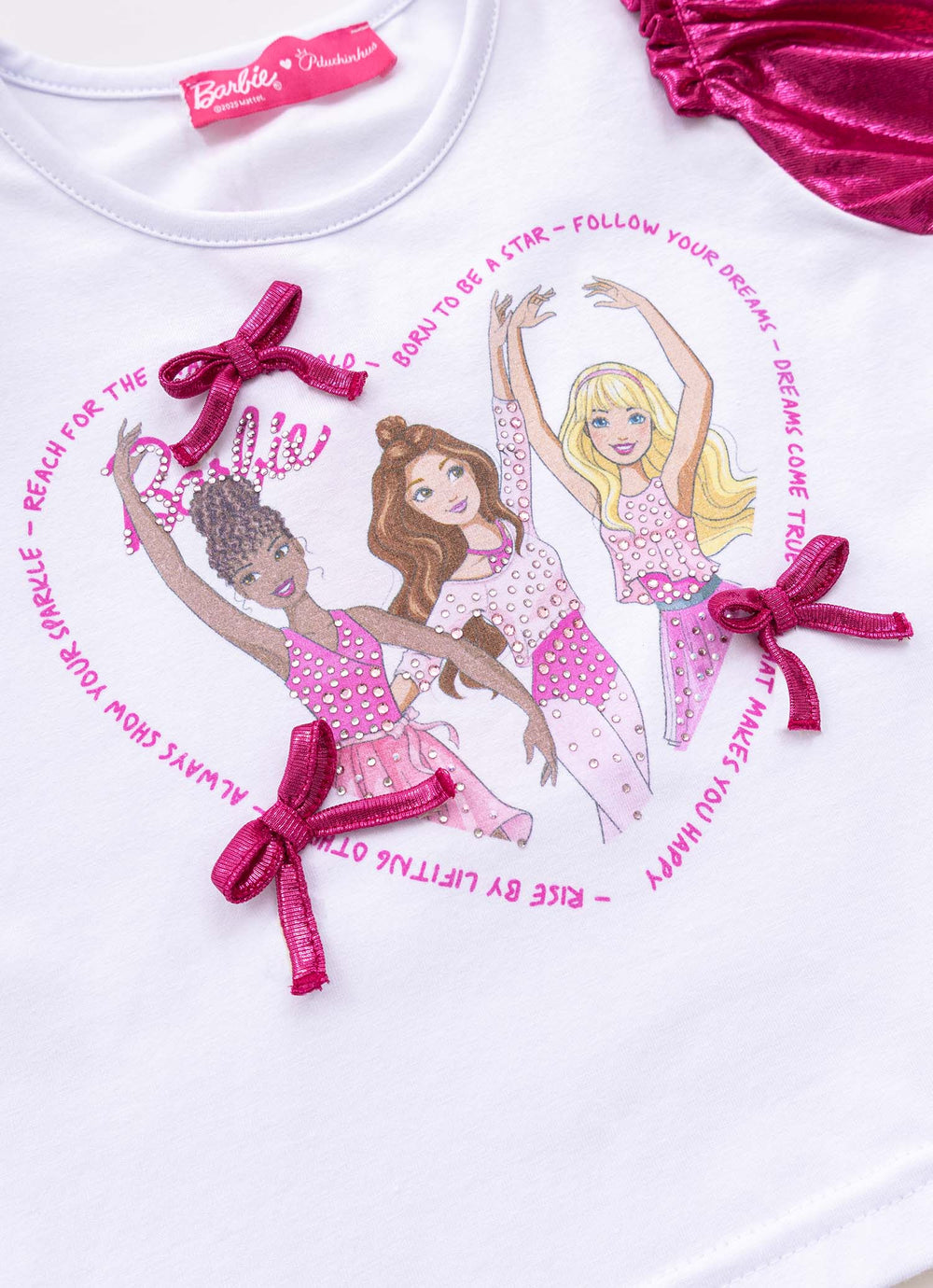 Blusa Cotton Coração Barbie