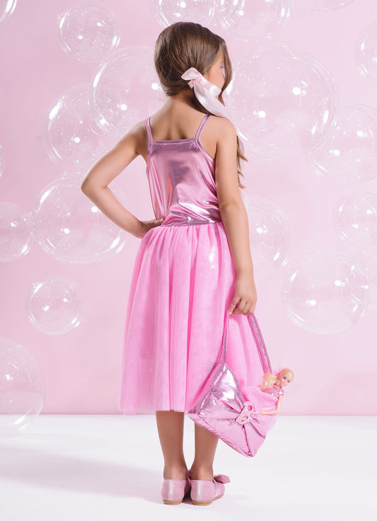 Vestido Malha Shine Barbie