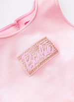 Blusa Cropped Malha Brilho Barbie