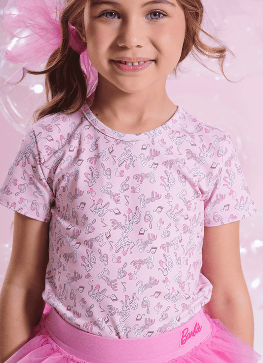 Blusa Light Estampa Barbie Ballet