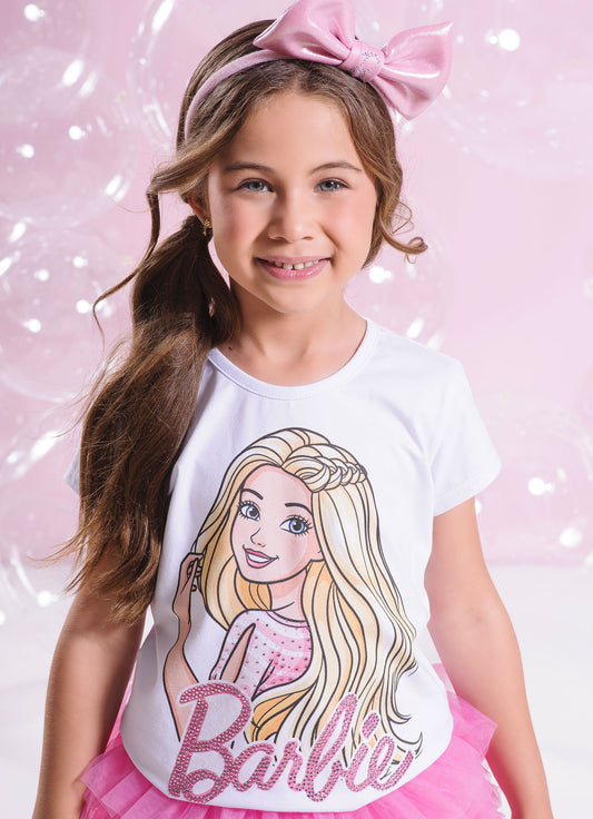 Blusa Cotton Barbie Cristais