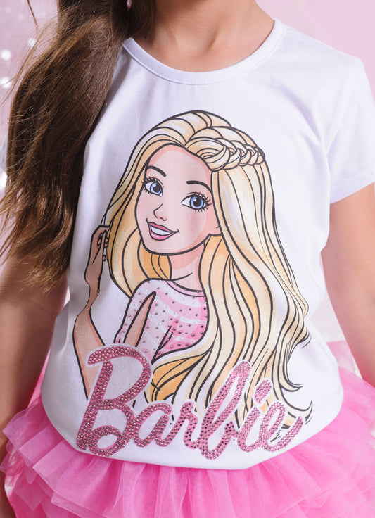Blusa Cotton Barbie Cristais