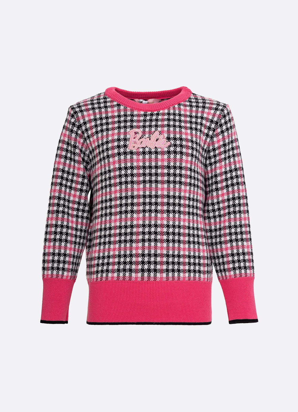 Blusa Tricot Xadrez Patche Barbie
