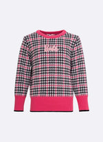 Blusa Tricot Xadrez Patche Barbie
