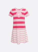 Vestido Tricot Listrado Patche Coração Patche