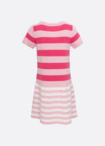 Vestido Tricot Listrado Patche Coração Patche
