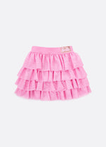 Saia Short Babados Tule Brilho Barbie