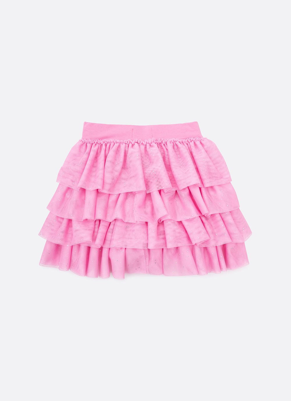 Saia Short Babados Tule Brilho Barbie