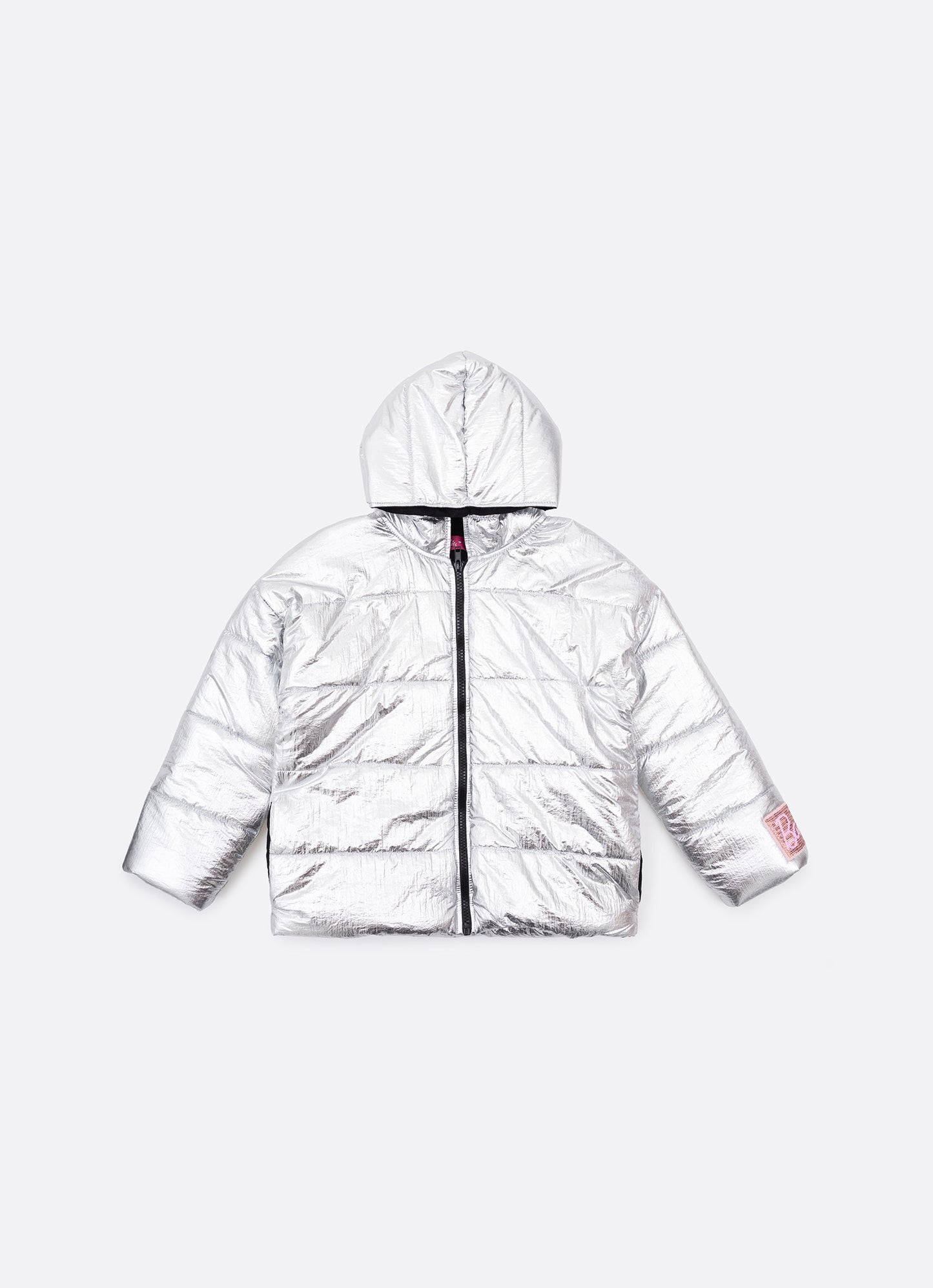 Jaqueta Puffer Foil Prata Barbie