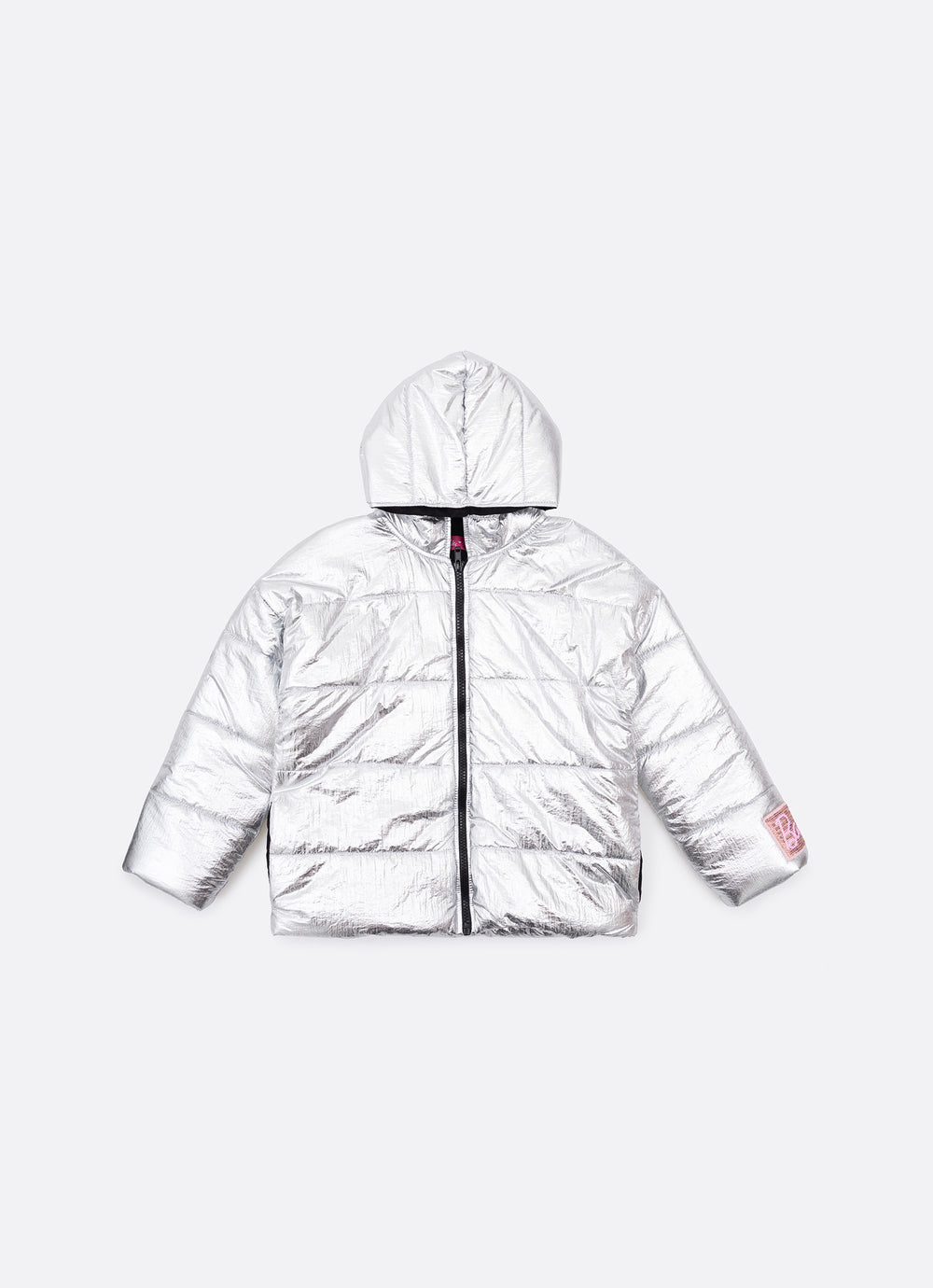 Jaqueta Puffer Foil Prata Barbie