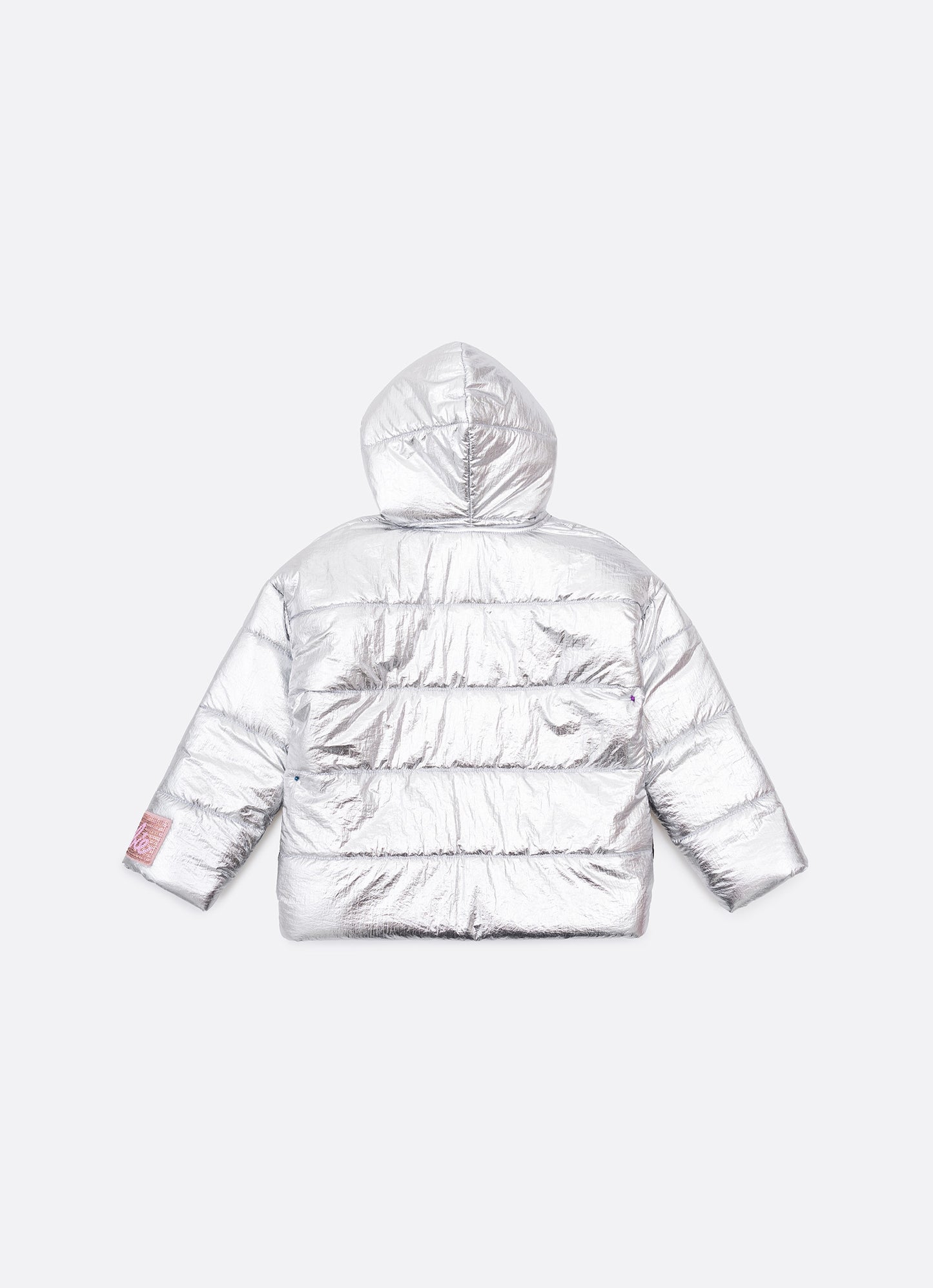 Jaqueta Puffer Foil Prata Barbie