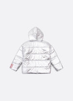 Jaqueta Puffer Foil Prata Barbie