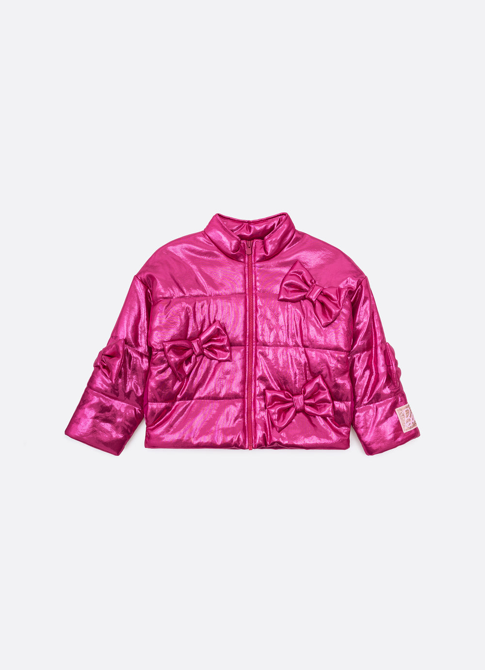 Jaqueta Puffer Foil Maxi Laços Barbie
