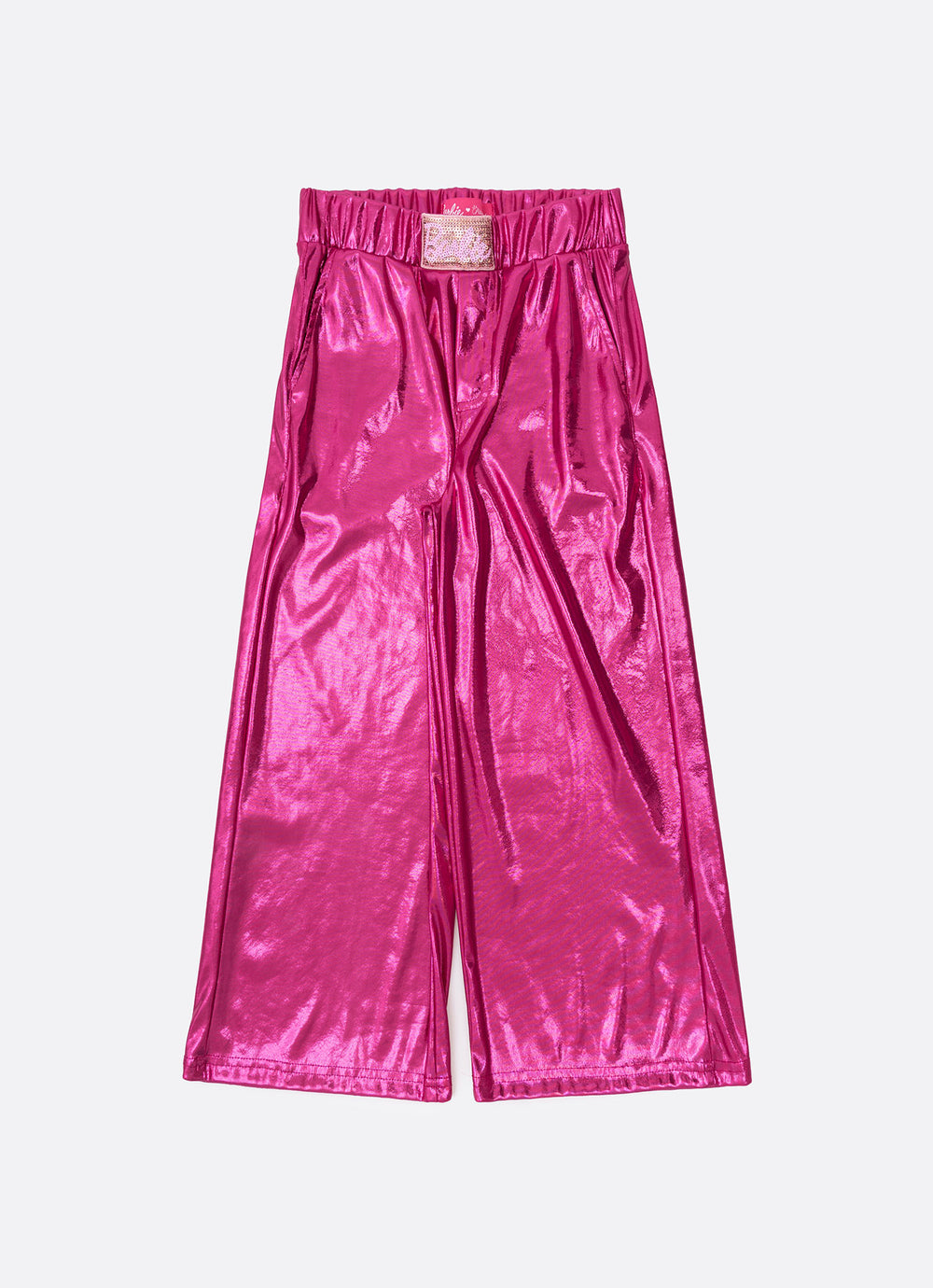 Calça Reta Malha Brilho Barbie