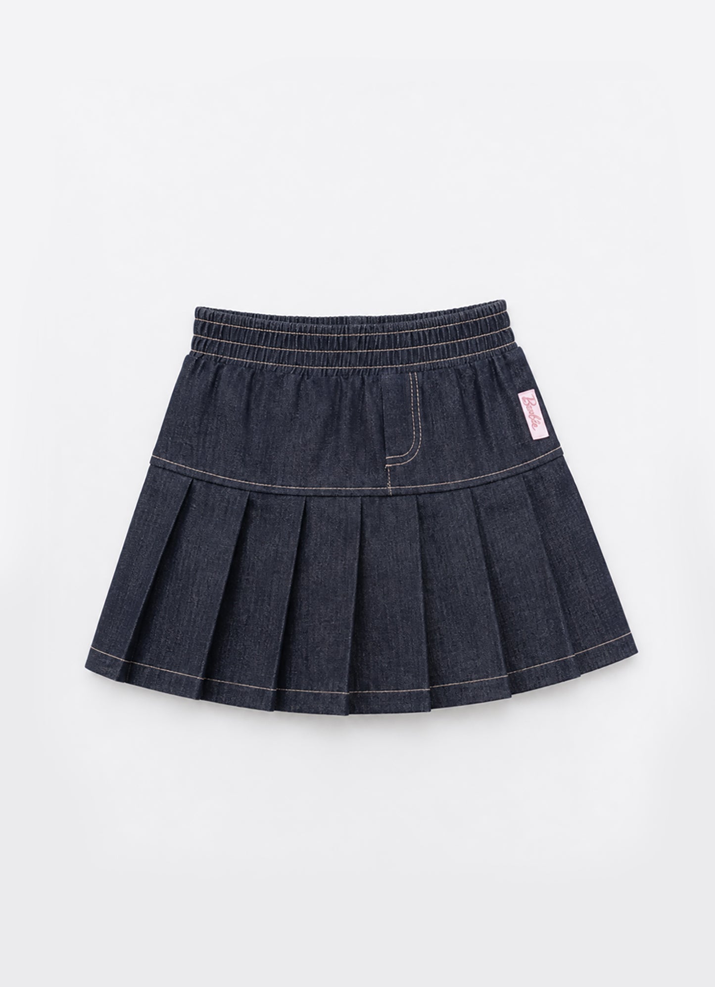 Saia Short Jeans Pregas Barbie