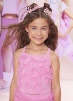 Blusa Alça Cropped Multi Laços Tule Barbie