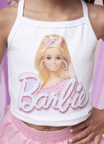Blusa Rib Cropped Boneca Barbie Cristal