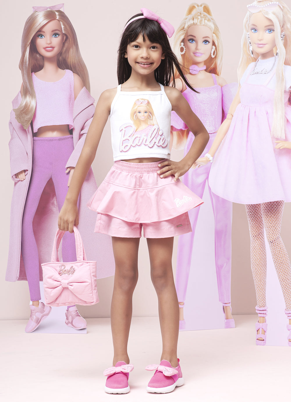 Blusa Rib Cropped Boneca Barbie Cristal