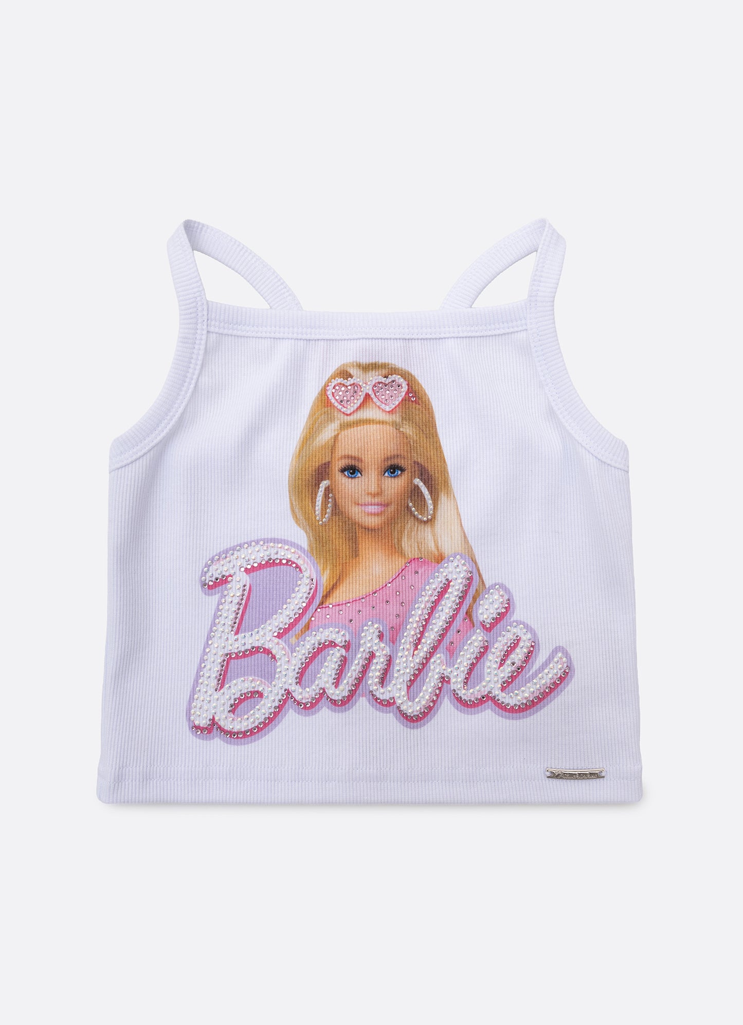 Blusa Rib Cropped Boneca Barbie Cristal