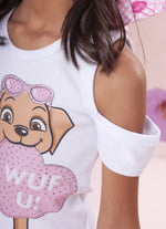 Blusa Rib Cachorrinho Barbie Cristal