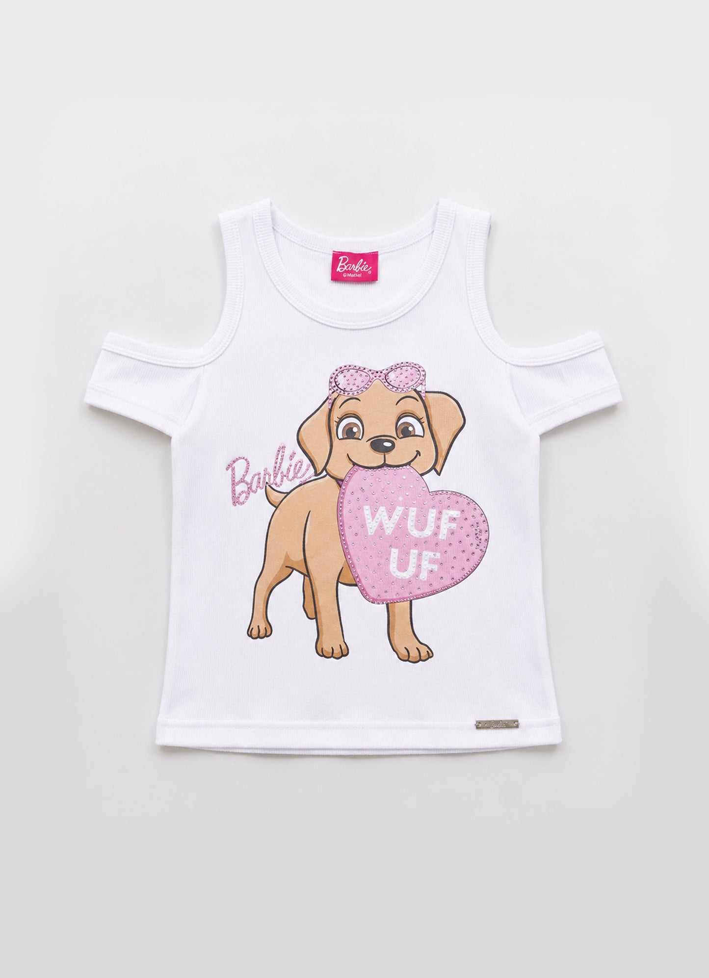 Blusa Rib Cachorrinho Barbie Cristal