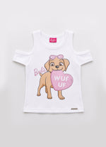 Blusa Rib Cachorrinho Barbie Cristal