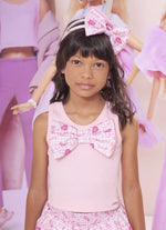 Regata Cropped Ribana Laço Puffer Barbie