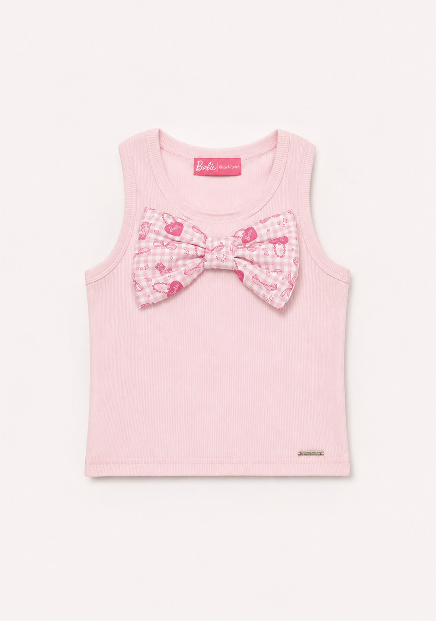 Regata Cropped Ribana Laço Puffer Barbie