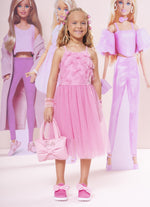 Vestido Cotton Saia Tule Multi Laços Barbie