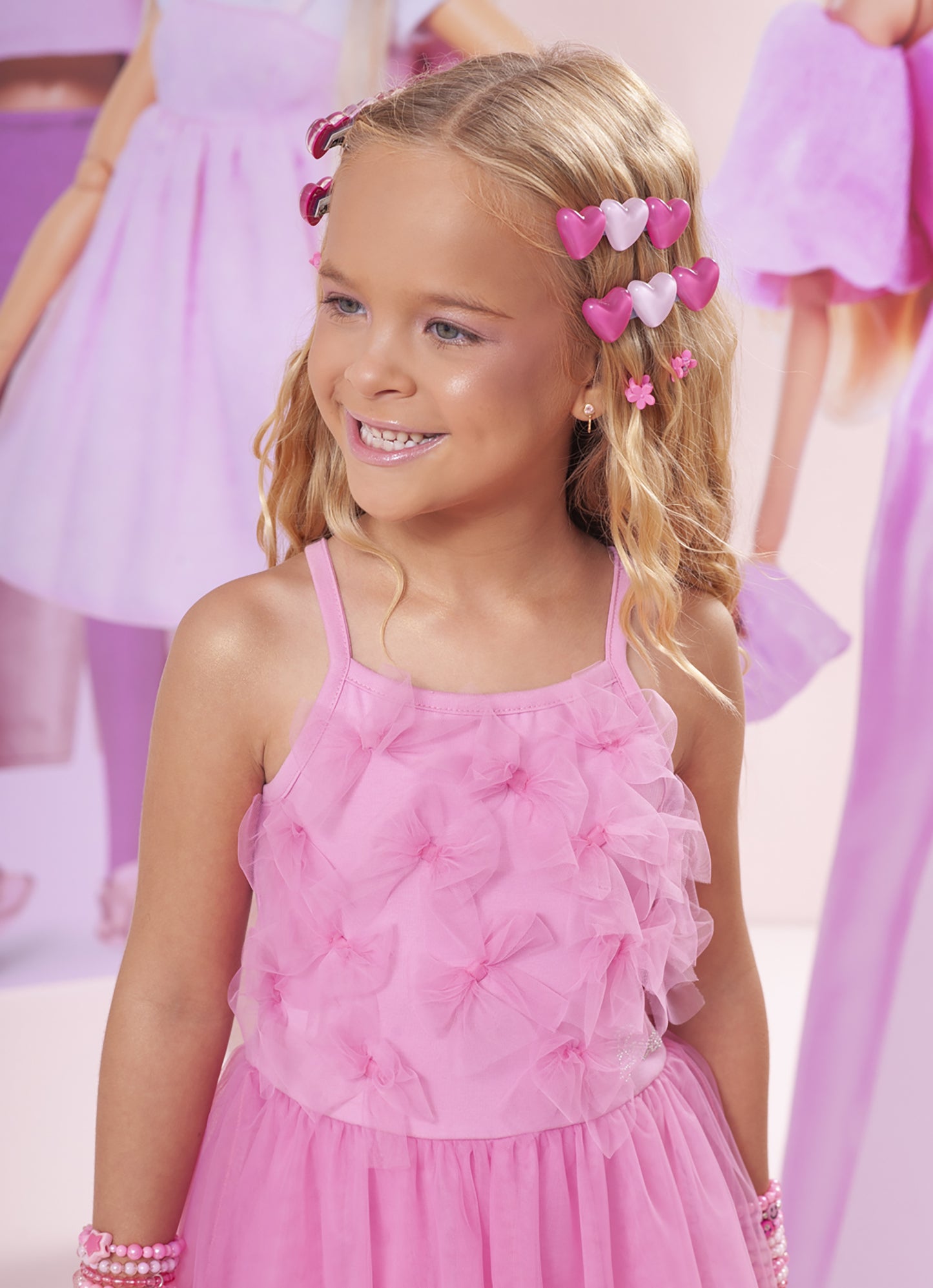 Vestido Cotton Saia Tule Multi Laços Barbie