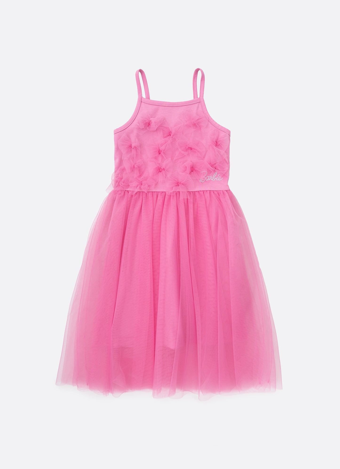 Vestido Cotton Saia Tule Multi Laços Barbie