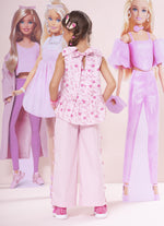 Regata Algodão Xadrez Laços Puffer Barbie