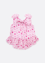 Regata Algodão Xadrez Laços Puffer Barbie