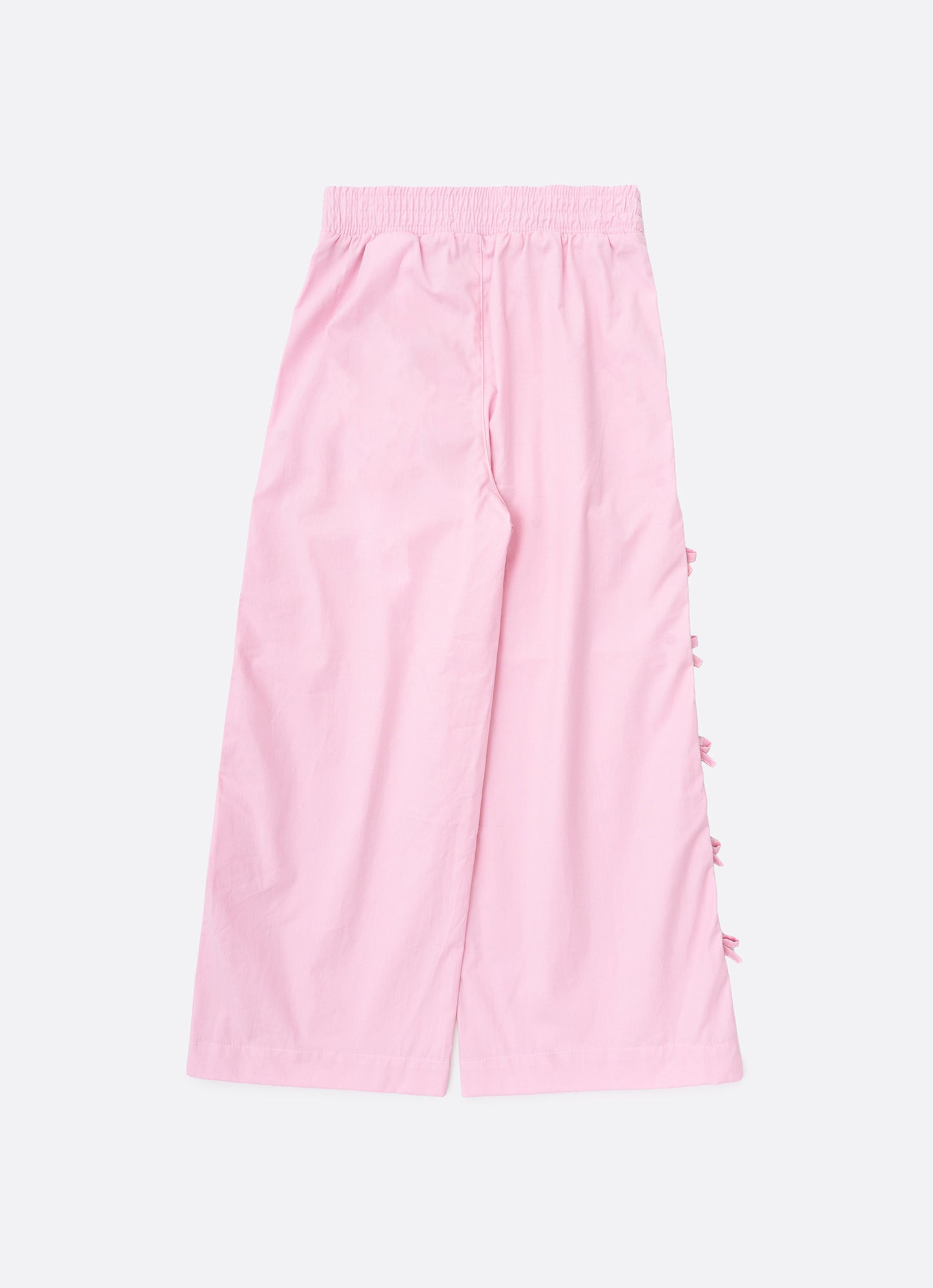 Calça Reta Algodão Laços Lateral Patche Barbie