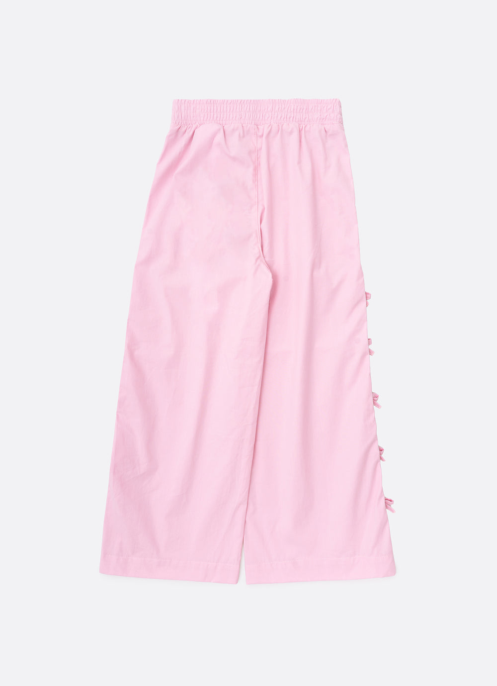 Calça Reta Algodão Laços Lateral Patche Barbie