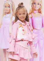 Jaqueta Sarja Laços Puffer Barbie