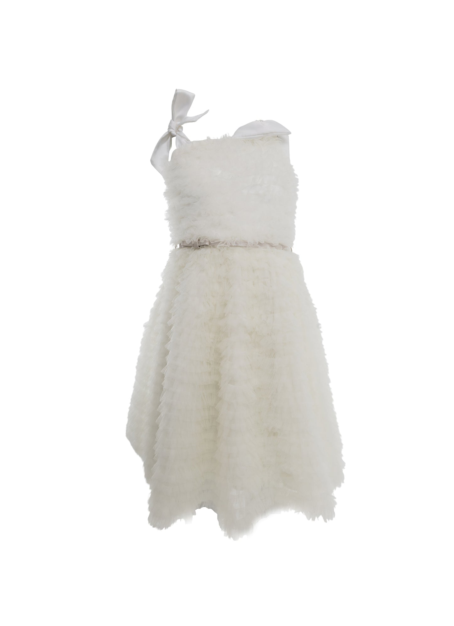 Vestido Festa Tule Frufru Laço