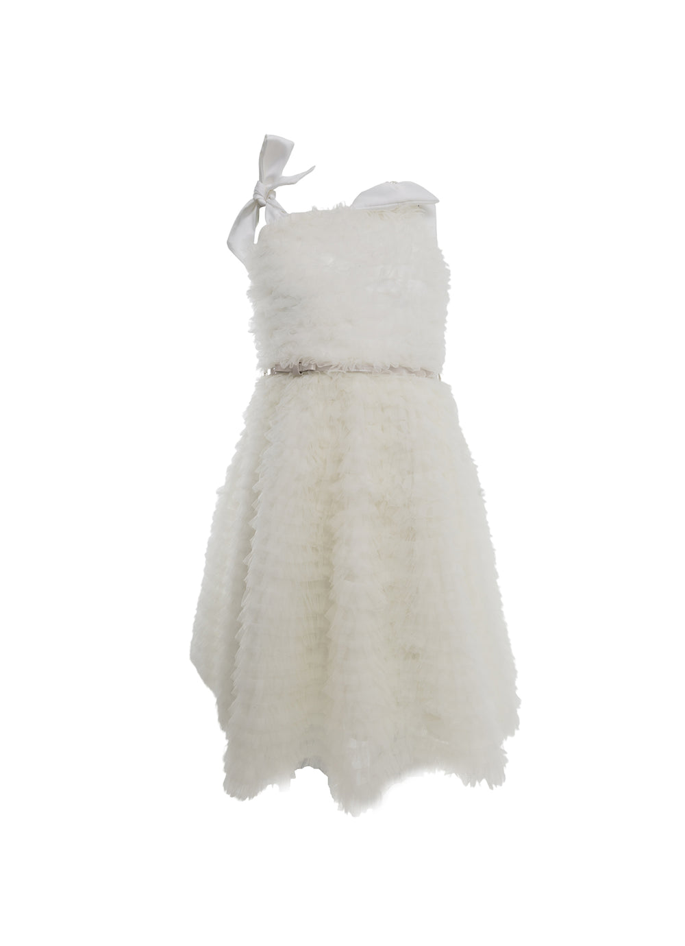 Vestido Festa Tule Frufru Laço