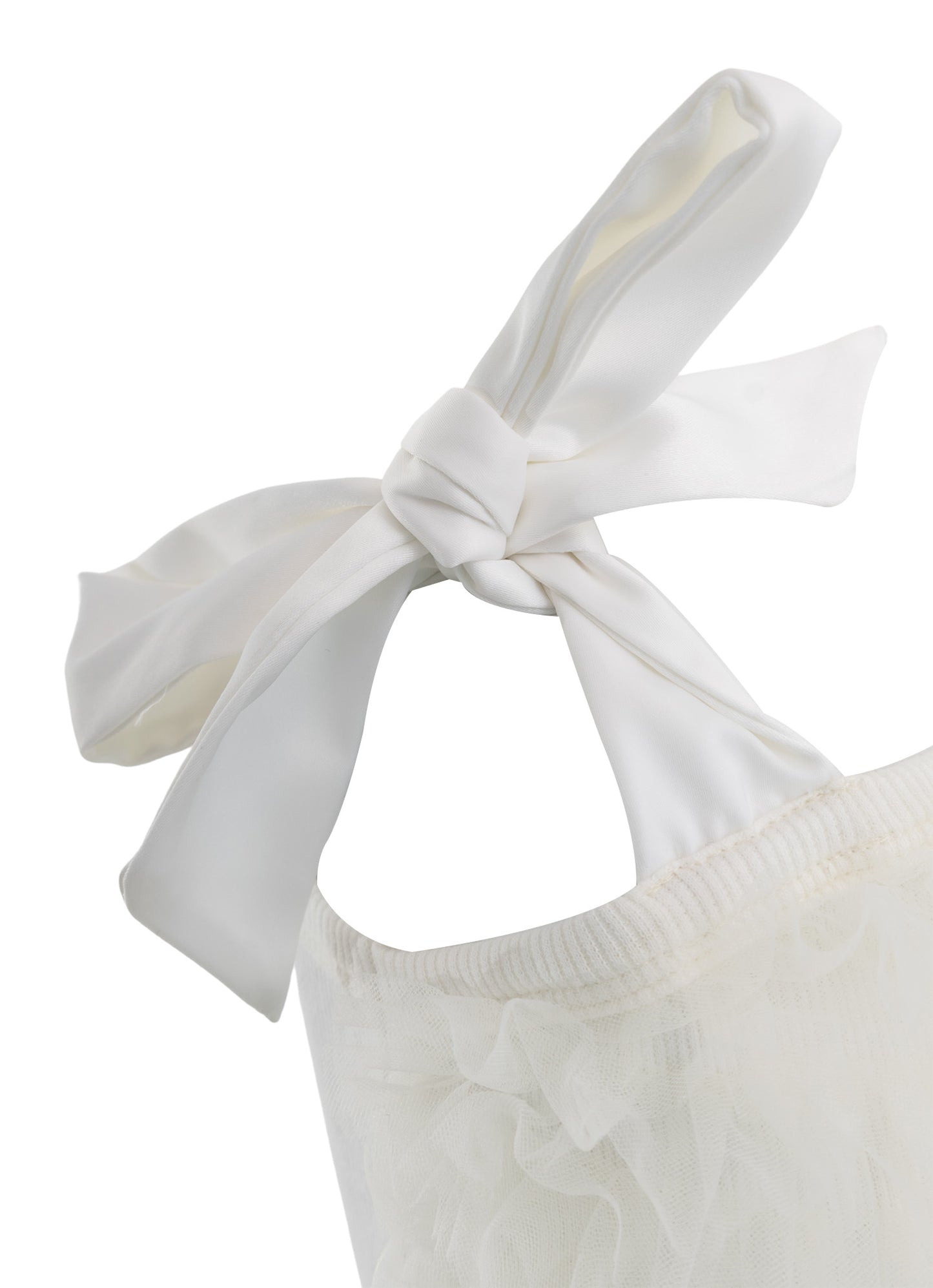 Vestido Festa Tule Frufru Laço