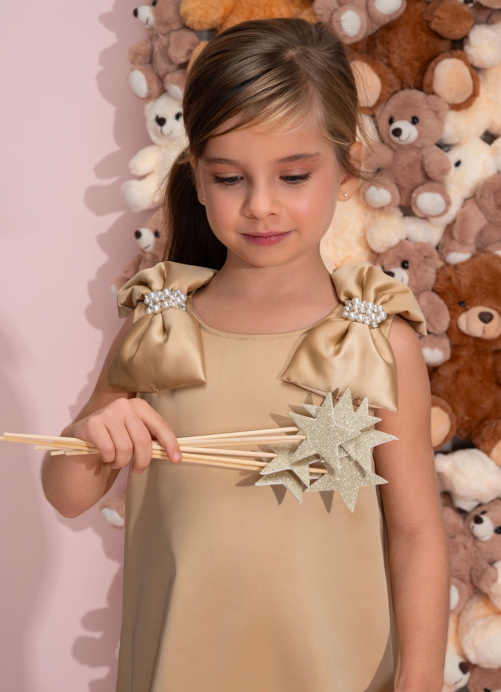 Vestido Festa Cetim Maxi Laços