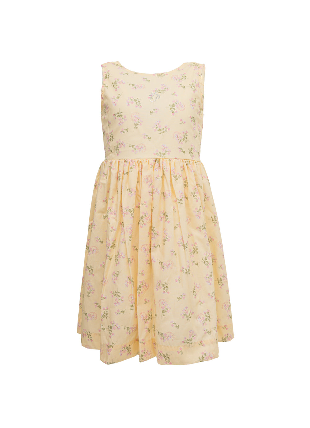 Vestido Algodão Multi Flores e Cachorrinhos Laço Costas