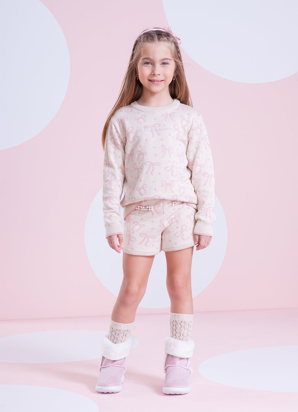 Blusa Tricot Jacquard Multi Laços