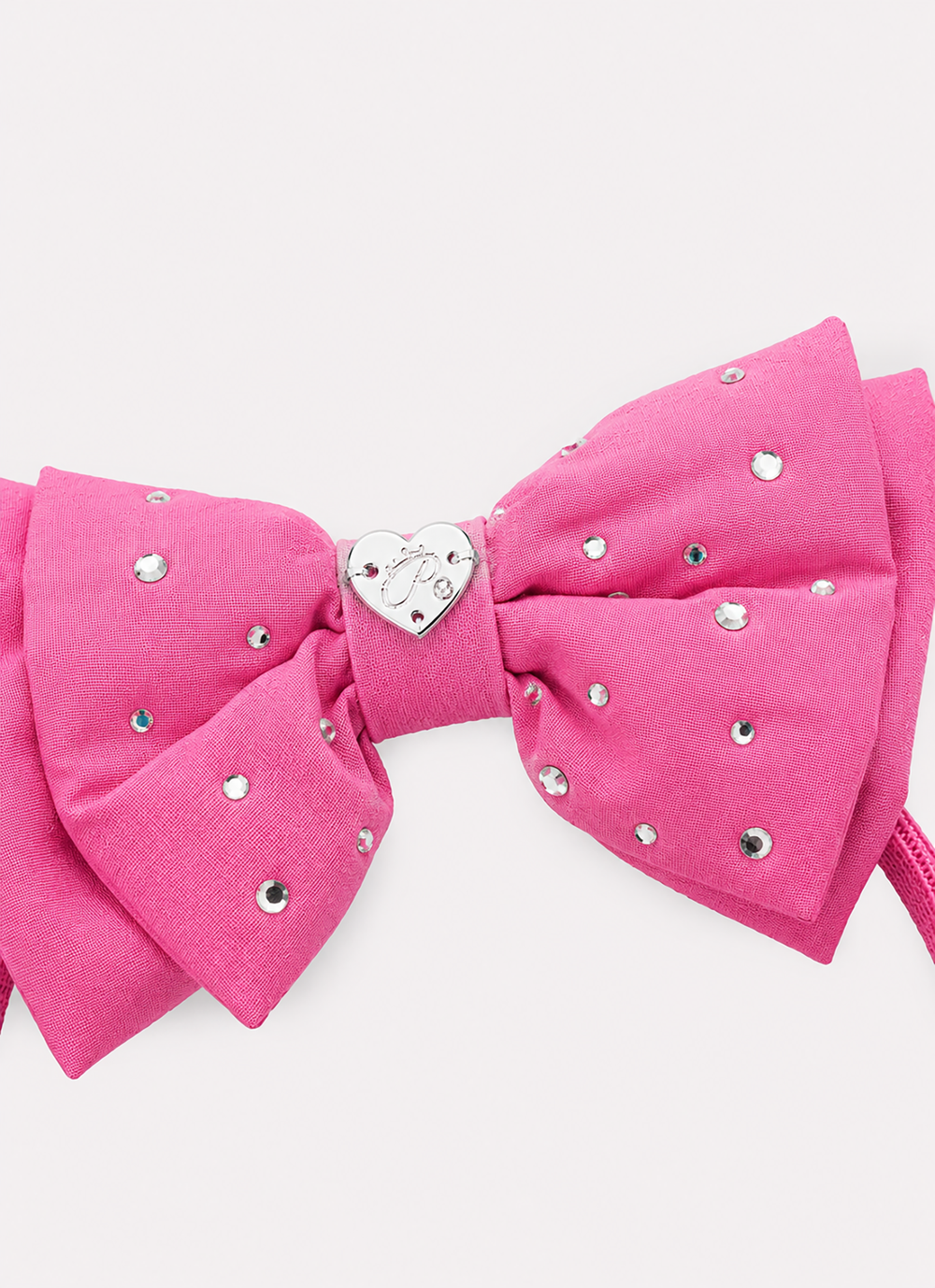 Arco Laço Liso Puffer Cristais Rosa Pink