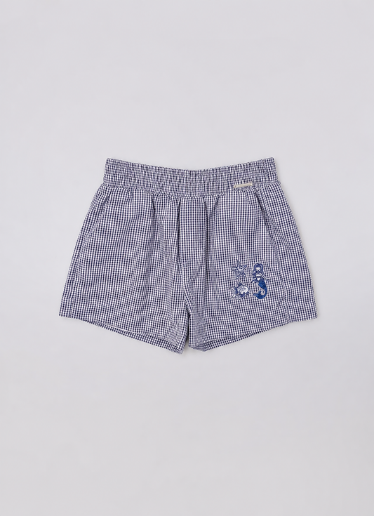 Short Algodão Xadrez Patches