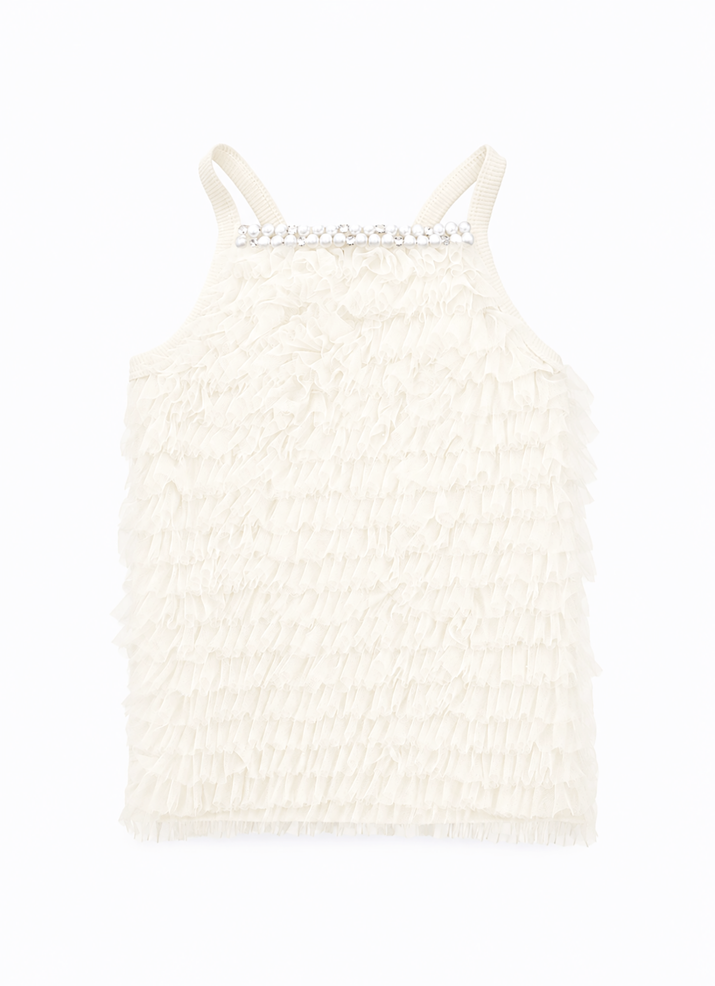 Blusa Ribana Frufru Tule Bordados